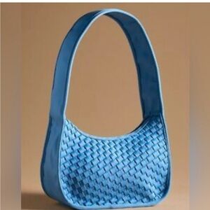 Anthropologie Blue Woven Handbag NWT